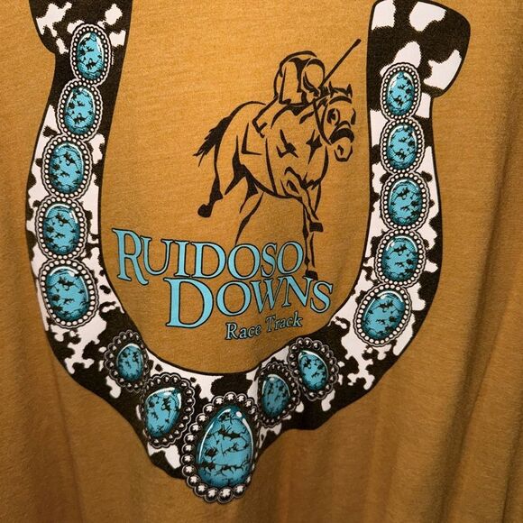 Ruidoso Downs New Mexico Bella Canvas Mustard Graphic Tee - Picture 2 of 4